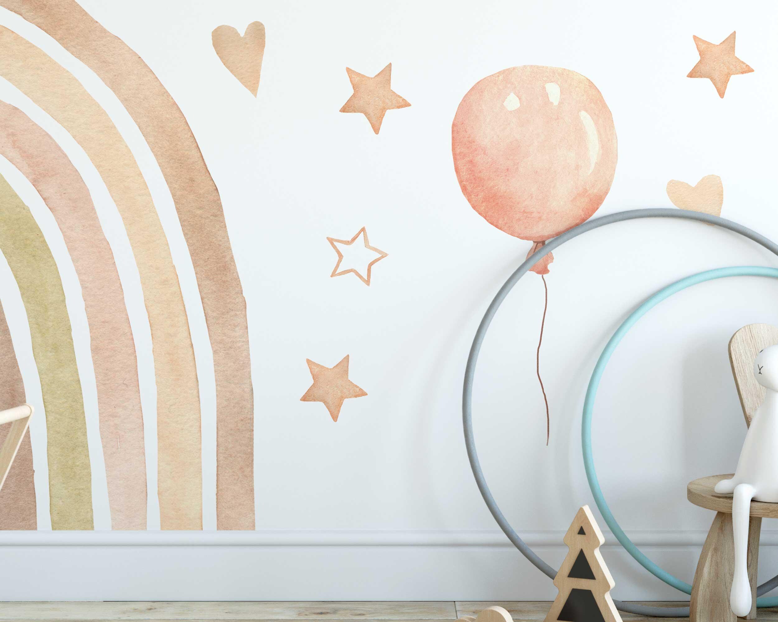 Rainbow Nursery Wall Sticker - Boho Rainbow Wall Decal for Baby Room ...