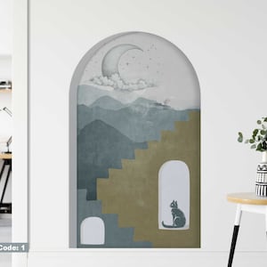 Modern Boho Arches Wall Decal - Mid Century Modern Arch Wall Sticker - Stylish Boho Wall Art for Home & Office Wall Decoration