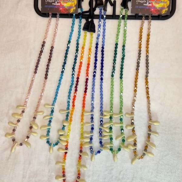 Simulated Elk Teeth Glass Beaded Necklaces