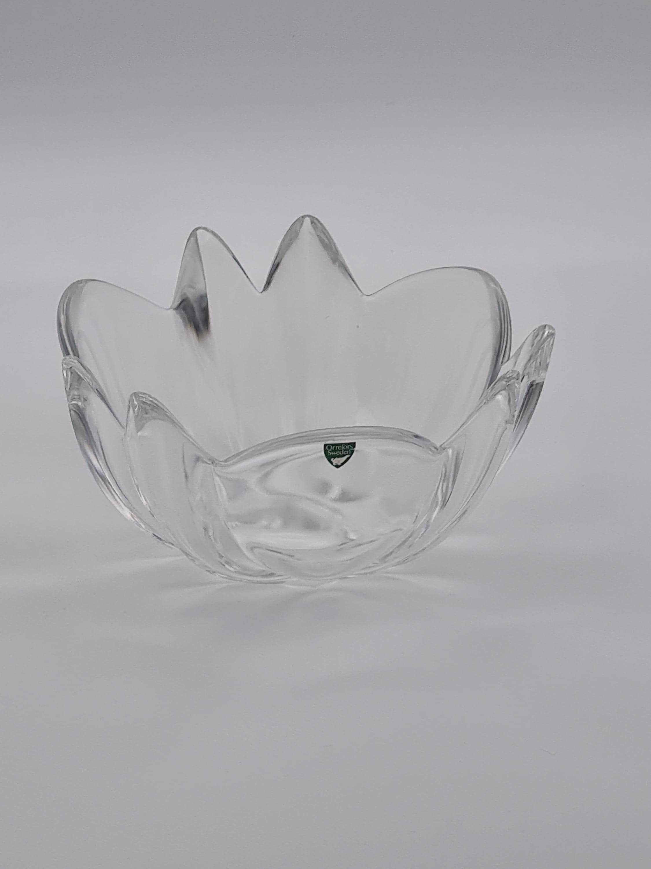 Orrefors Crystal Amour Heart Shaped Bowl Designed by Lars