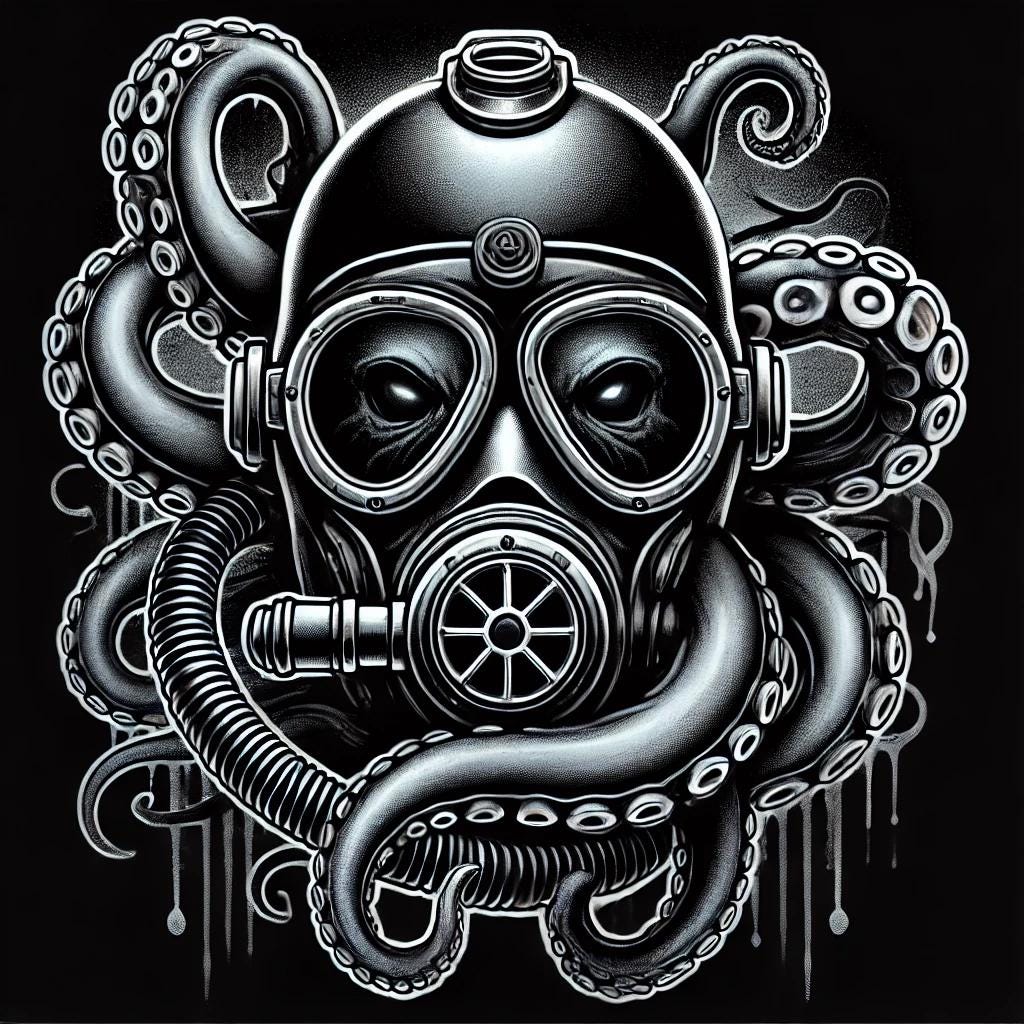 Scuba Diver Helmet & Octopus Steampunk Vector Art for T Shirts - Etsy