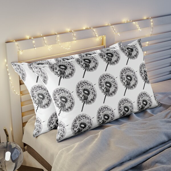 Dandelion Flower Horizontal Design Pattern Bedding Pillow Sham