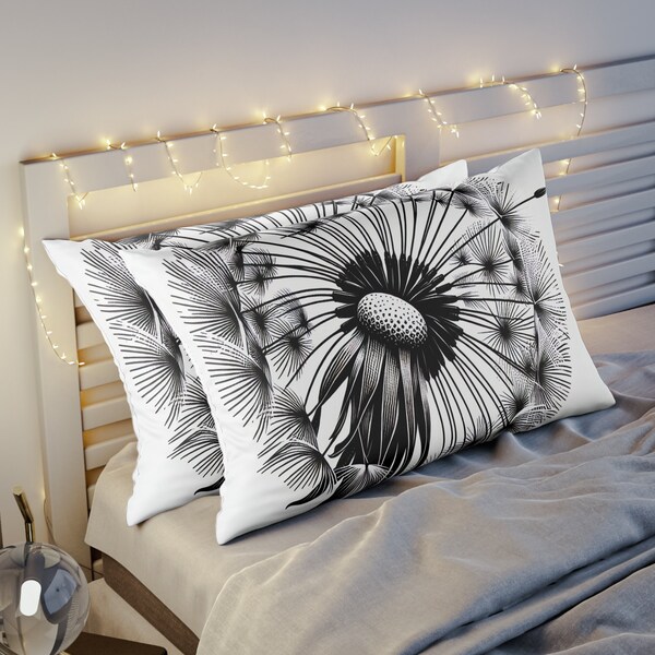 Dandelion Flower Design Pattern Bedding Pillow Sham