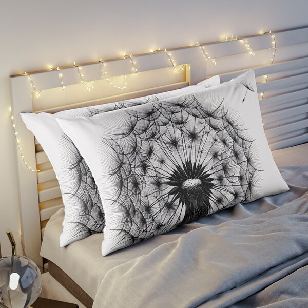 Dandelion Flower Design Pattern Bedding Pillow Sham