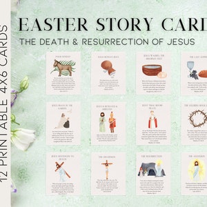 Oster-Story-Karten | Ostergeschichte für Kinder | Sofortiger Download Osteraktivität | Religiöses Osterfest | Druckbare Download | katholische | Digital