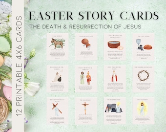 Easter Story Cards for Kids: Religious Easter Activity (Digital Download)