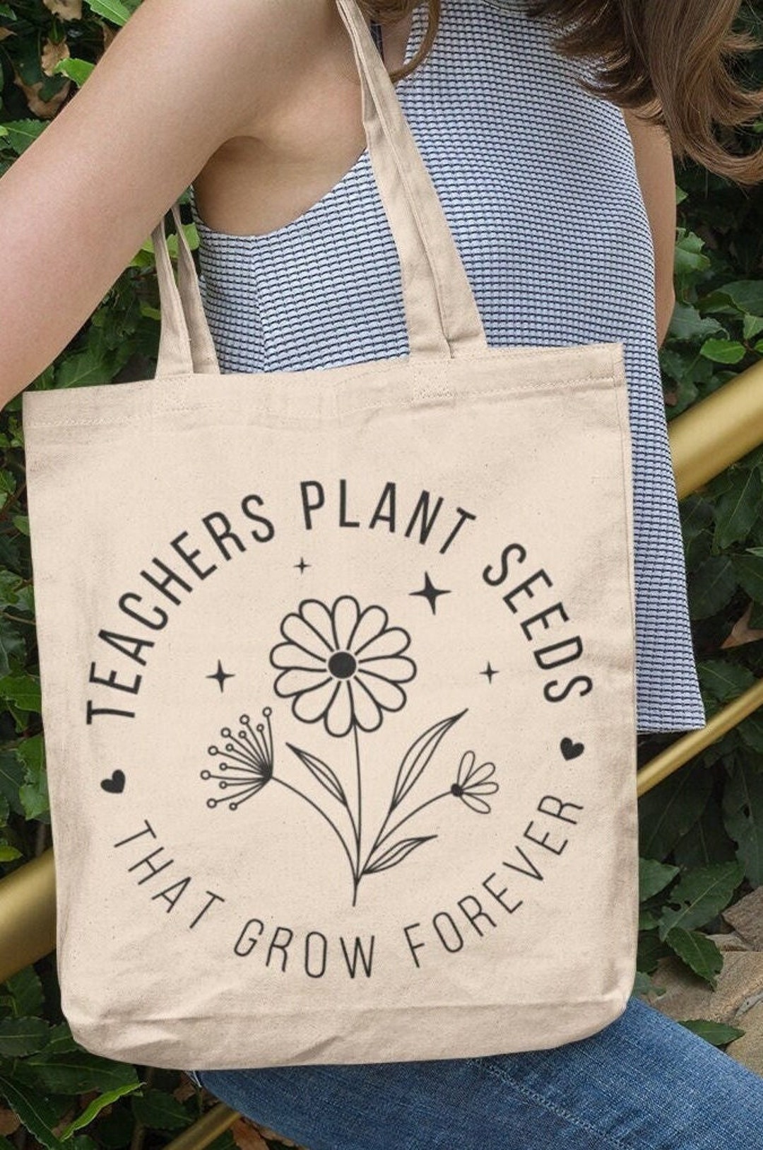 Teacher Canvas Tote Bag, Birthday Gift for Her, Teacher Gift, Best ...