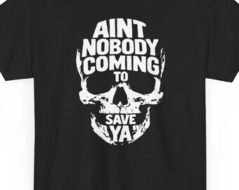 Camiseta de calavera "No viene nadie"