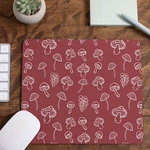 Mushroom Mouse Pad Round or Rectangle Shape Neoprene Rubber Non-Slip Base