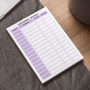 Assignment Tracker Notepad Post-it® Note Sticky Notes Homework Organizer Planner School Supplies