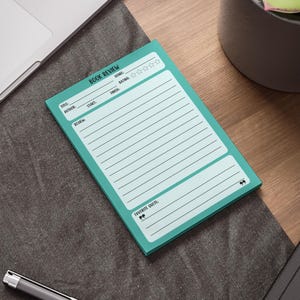 Book Review Sticky Notepad Post-it® Sticky Notes Reading Tracker Log Journal Gift for Readers