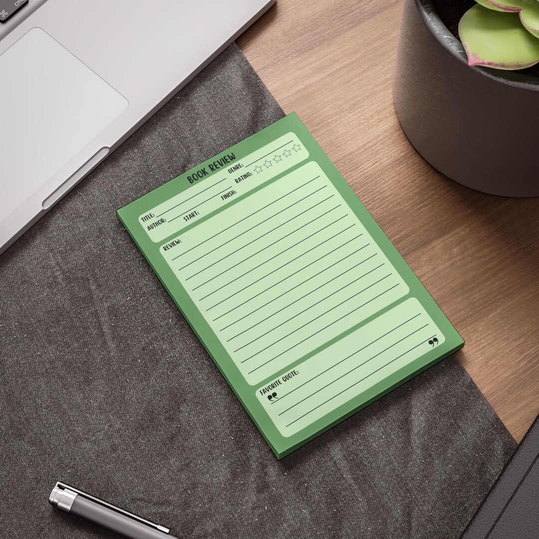 Book Review Sticky Notepad Reading Tracker Gift for Readers - Etsy