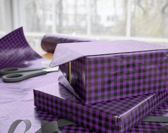 Plaid Wrapping Paper Roll Festive Party Gift Wrap