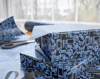 Game Controller Wrapping Paper Roll Festive Party Gaming Gift Wrap