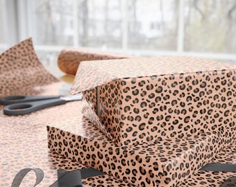 Cheetah Wrapping Paper Roll Festive Party Birthday Gift Wrap