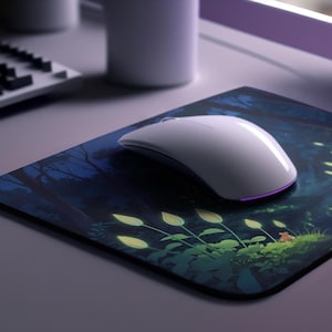 Anime Landscape Mouse Pad Round or Rectangle Durable Neoprene Rubber Non-Slip Base Desk Decor
