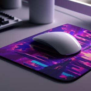 Anime Landscape Mouse Pad Round or Rectangle Durable Neoprene Rubber Non-Slip Base Desk Decor