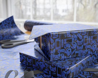 Game Controller Wrapping Paper Roll Festive Party Gaming Gift Wrap