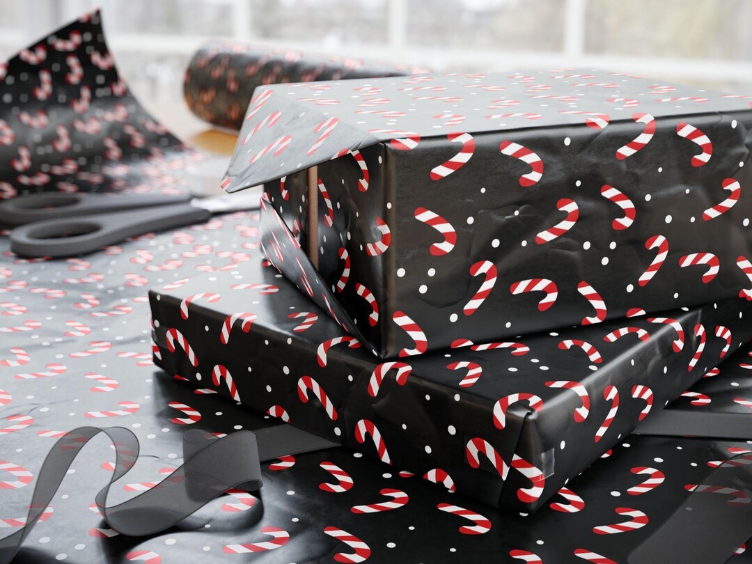 Holiday Candy Cane Wrapping Paper Roll Festive Christmas Gift Wrap - Etsy