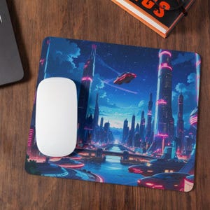 Anime Landscape Mouse Pad Round or Rectangle Durable Neoprene Rubber Non-Slip Base Desk Decor