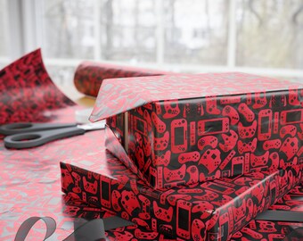 Game Controller Wrapping Paper Roll Festive Party Gaming Gift Wrap