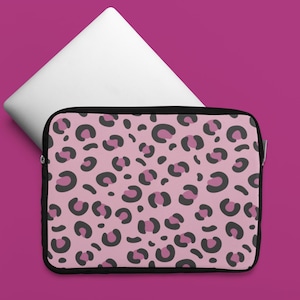 Cheetah Print Laptop Case Lightweight Padded Polyester Sleeve with Plush Interior 12&quot; 13&quot; 15&quot;
