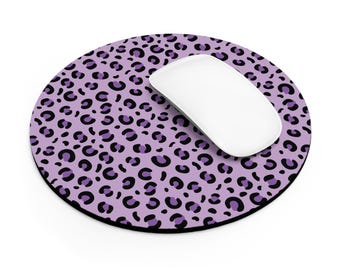 Alfombrilla de ratón con estampado de guepardo, rectangular o redonda, base antideslizante de goma de neopreno duradera.