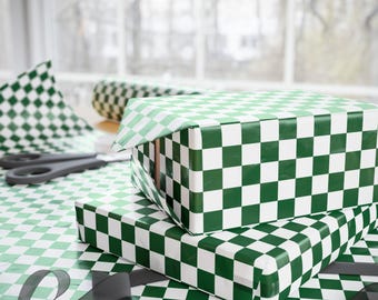 Checker Wrapping Paper Roll Festive Holiday Party Gift Wrap