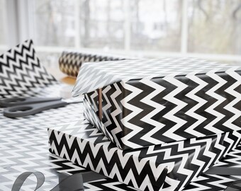 Striped Chevron Wrapping Paper Roll Festive Party Gift Wrap