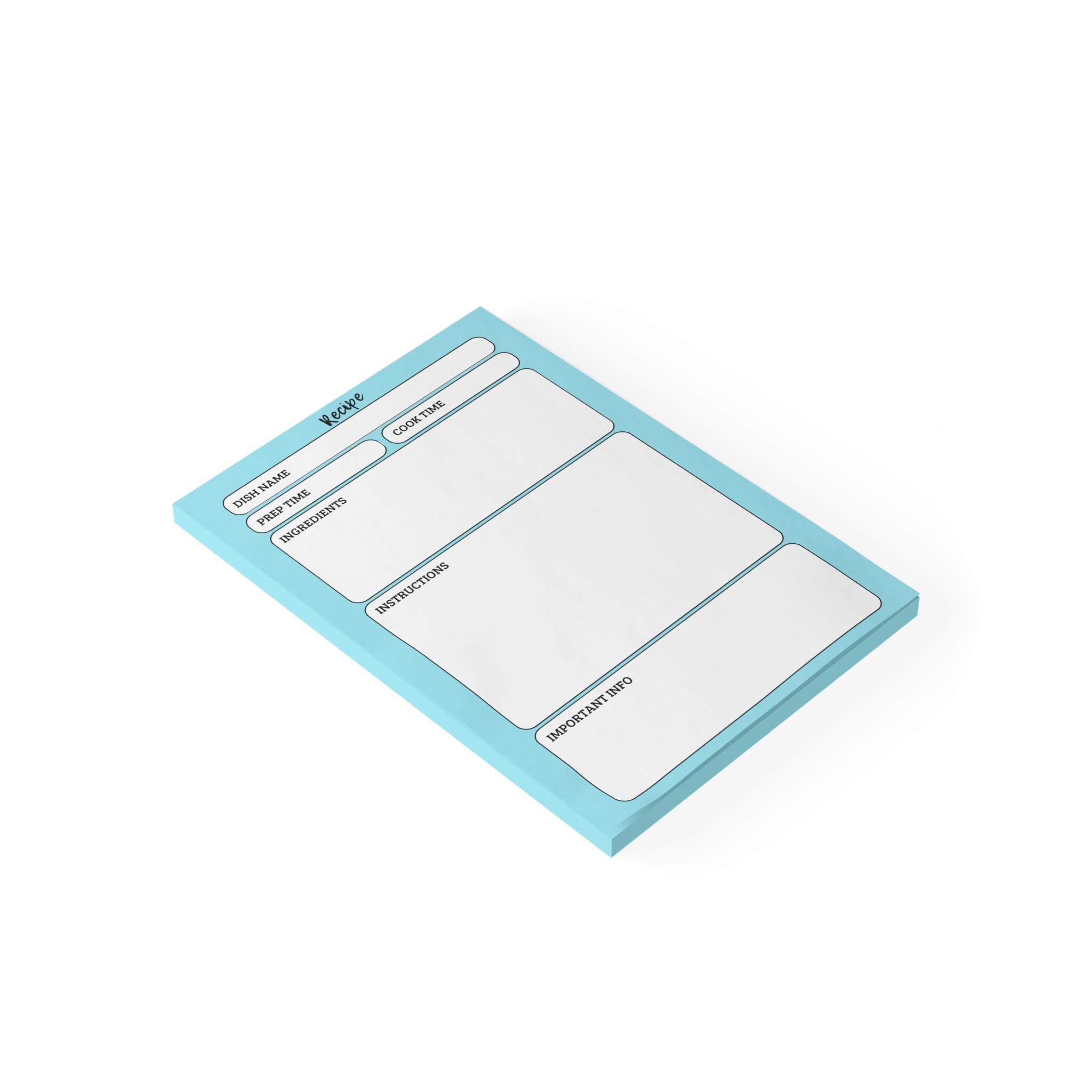 Recipe Notepad Meal Planner Post-it® Note Sticky Notes for Cooks ...