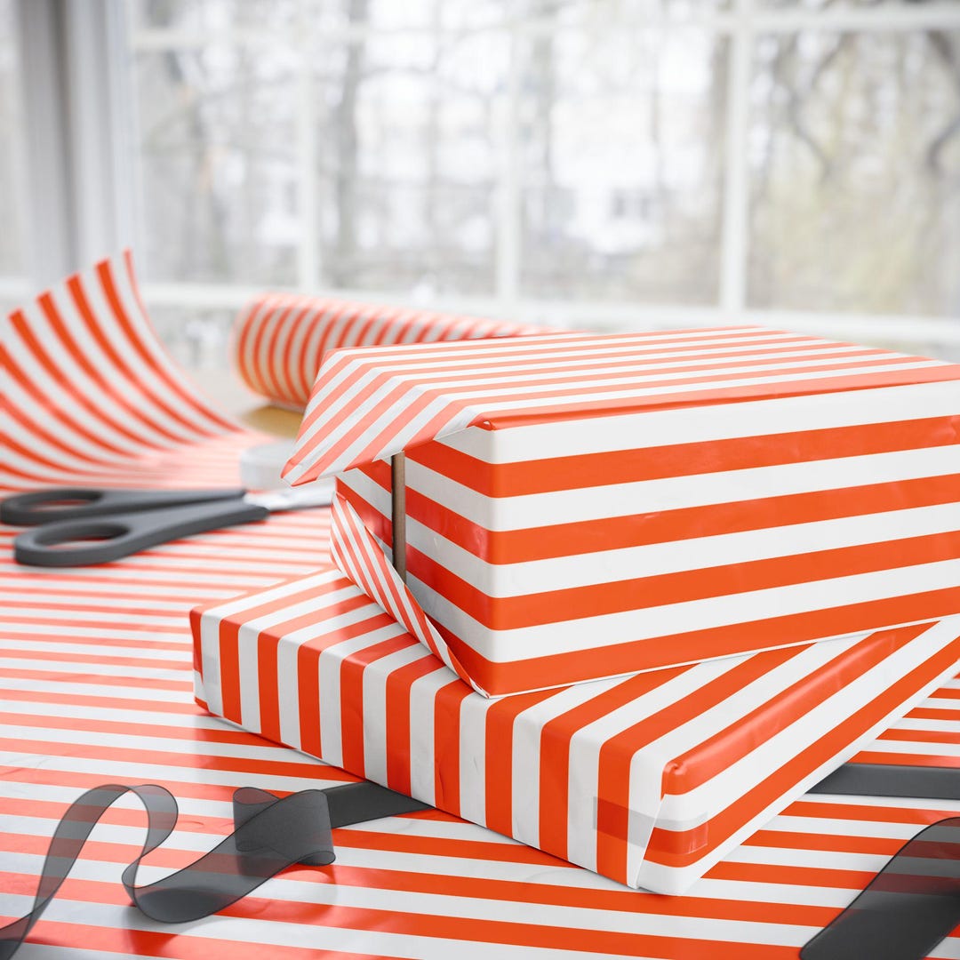 Strippy Rapping Paper Striped Wrapping Paper Roll Festive Party Gift Wrap - Etsy