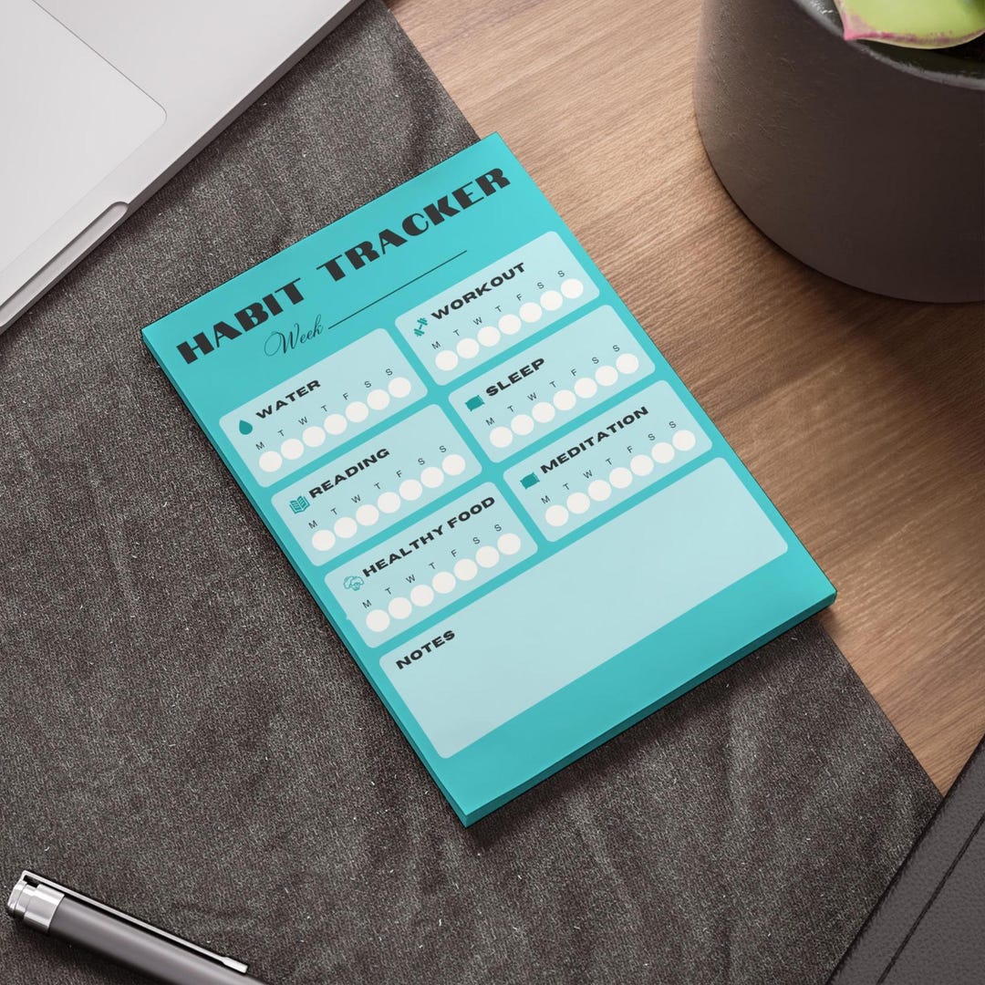 Track Note Pad Habit Tracker Note Pad Sticky Notepad Weekly Checklist Log Organizer - Etsy