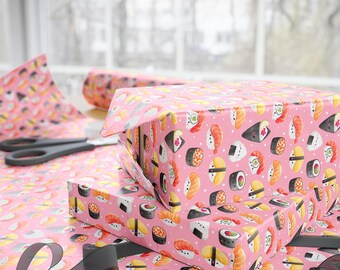 Sushi Rolls Wrapping Paper Roll Festive Party Birthday Gift Wrap