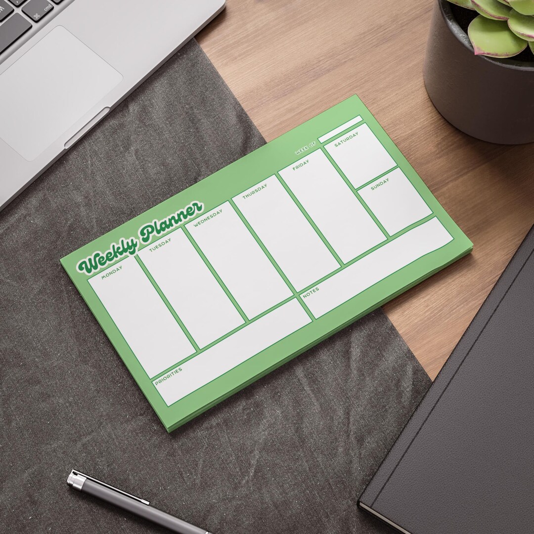 Bright Weekly Planner Notepad Sticky Notes Organizer Planner Stationery ...