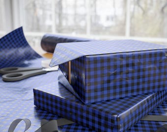 Plaid Wrapping Paper Roll Festive Christmas Party Gift Wrap