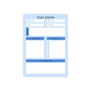 Study Session Notepad Assignment Tracker Sticky Notes Homework Organizer Planner School Supplies image 2