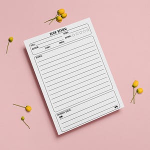 Book Review Sticky Notepad Post-it® Sticky Notes Reading Tracker Log Journal Gift for Readers