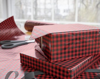 Plaid Wrapping Paper Roll Festive Party Gift Wrap