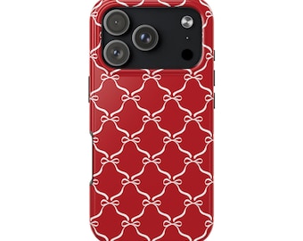 Bow Pattern Phone Case iPhone & Samsung Shock Absorbing UV Protective Glossy Cover
