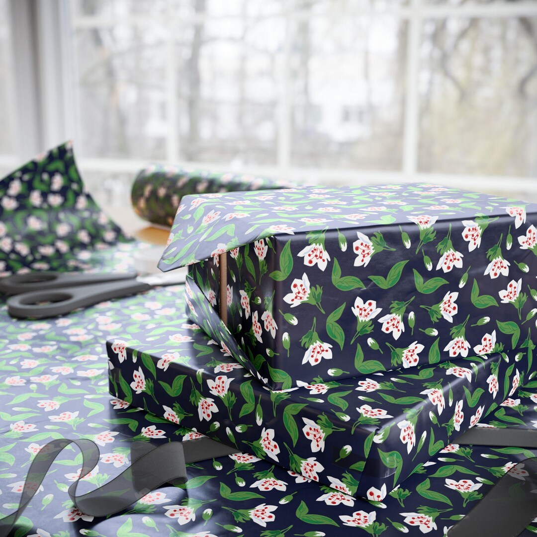 Floral Wrapping Paper Roll Festive Springtime Party Gift Wrap - Etsy