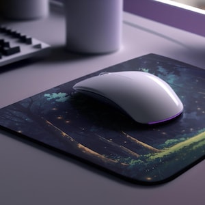 Anime Landscape Mouse Pad Round or Rectangle Durable Neoprene Rubber Non-Slip Base Desk Decor