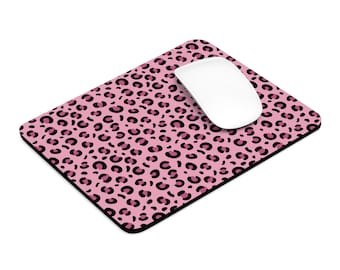 Alfombrilla de ratón con estampado de guepardo, rectangular o redonda, base antideslizante de goma de neopreno duradera.