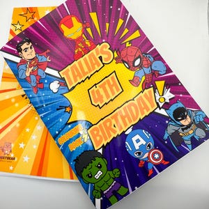 SuperHero Colouring Books, Personalized Colouring Book, Super Hero party favor