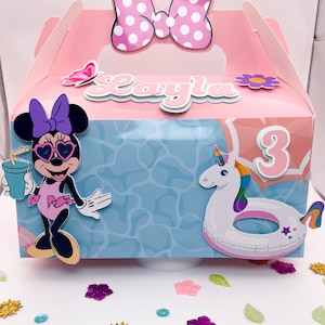 Boîtes à pignon Minnie Mouse, cadeaux d'anniversaire Minnie, anniversaire de Minnie Mouse, anniversaire de Disney