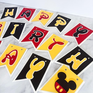 Mickey Mouse Happy Birthday Banner, Mickey Mouse Banner, Mickey Mouse Birthday