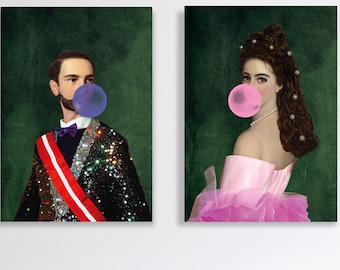 Sissi & Franz Poster Set, Vienna Vintage Paintings, Habsburg Monarchy, Empress Elisabeth, Sisi, Schönbrunn, Emperor Franz Joseph, Lovers
