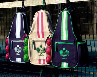Canvas Pickleball Bag: Holds 4 Paddles, Exterior Pockets