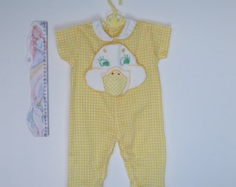 One piece Vintage 70's yellow duck sleeper