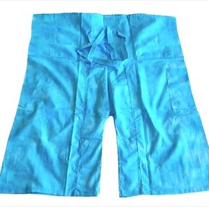Thai Fischer Hose, weiche hellblaue 100% Baumwolle, Unisex Kleidung, Freizeitkleidung, Spa Urlaub Hose, Yoga lose Passform 2 Ton, Bikini Cover Up