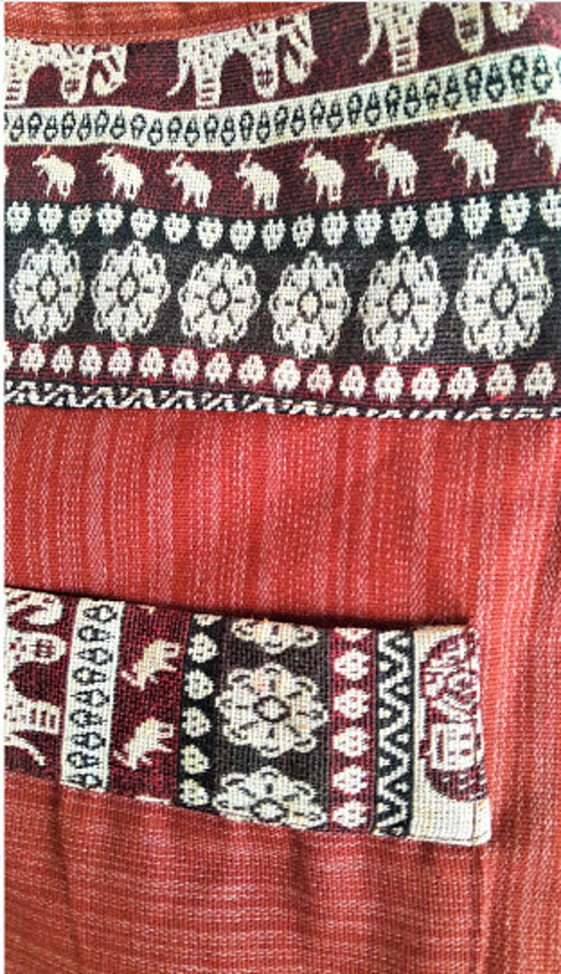 Women's Drop Crotch Harem Pants, Hill Tribe, Orange 100% Cotton Trousers, Hippie style, Gift for her, Ethic Clothing, Aladdin baggy image 5